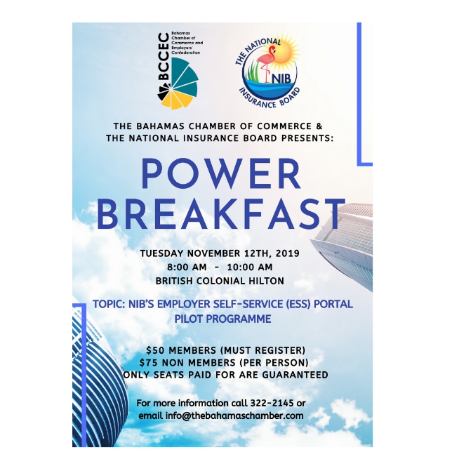 Bahamas Chamber of Commerce “Power Breakfast” Series, Nassau