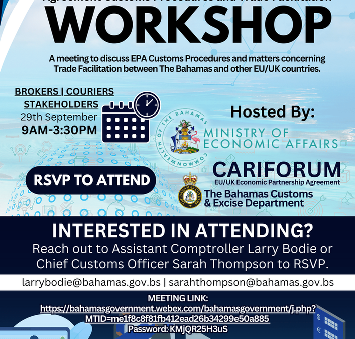 Event: Cariforum EU/UK Epa Customs Procedures And Trade Facilitation Workshop | Sep 2023