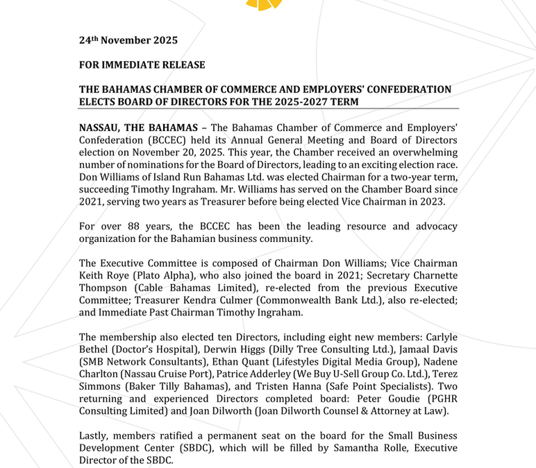 Press Release:  BCCEC Members Elect New Board for 2025-2027 Term